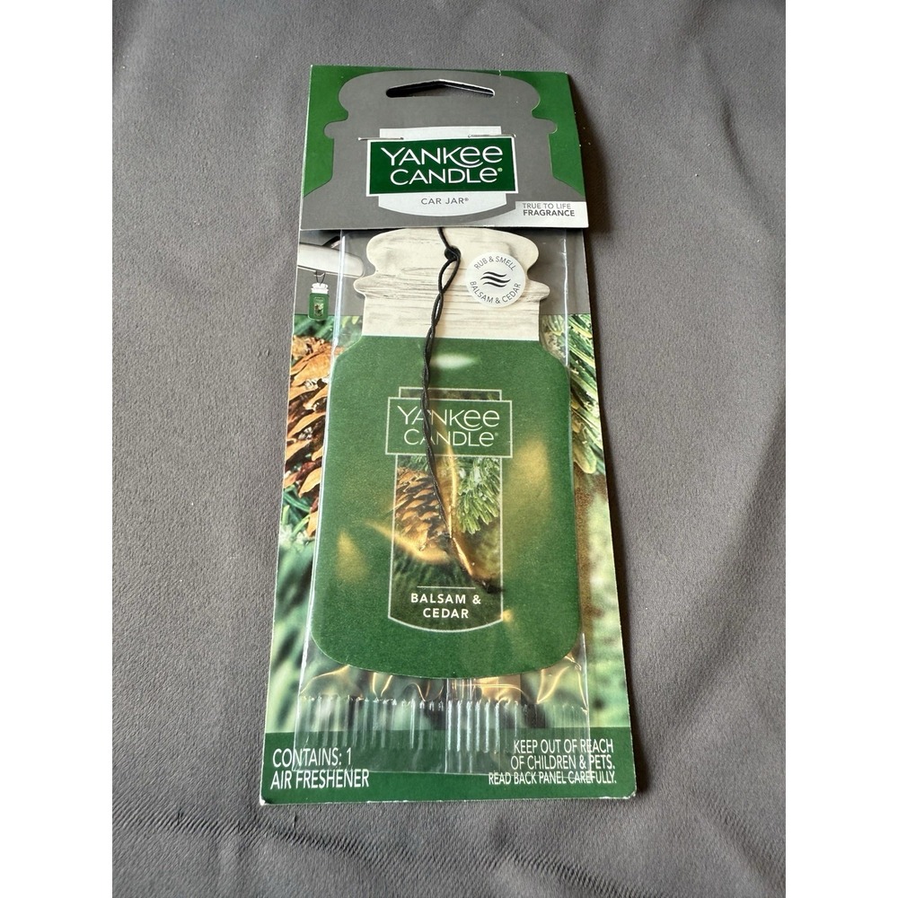 Yankee Candle BALSAM & CEDAR Car Jar Mirror‎ Hanging Air Freshener 2021 Holidays